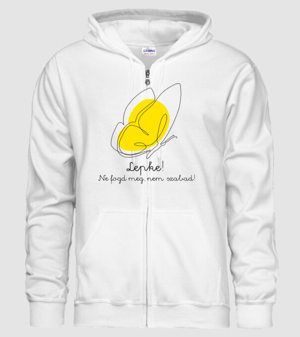 Lölő lepke ne fogd meg nem szabad színes minta fehér pólón