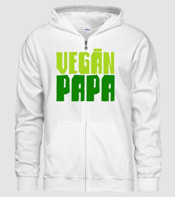 Vegán család PAPA minta fehér pólón