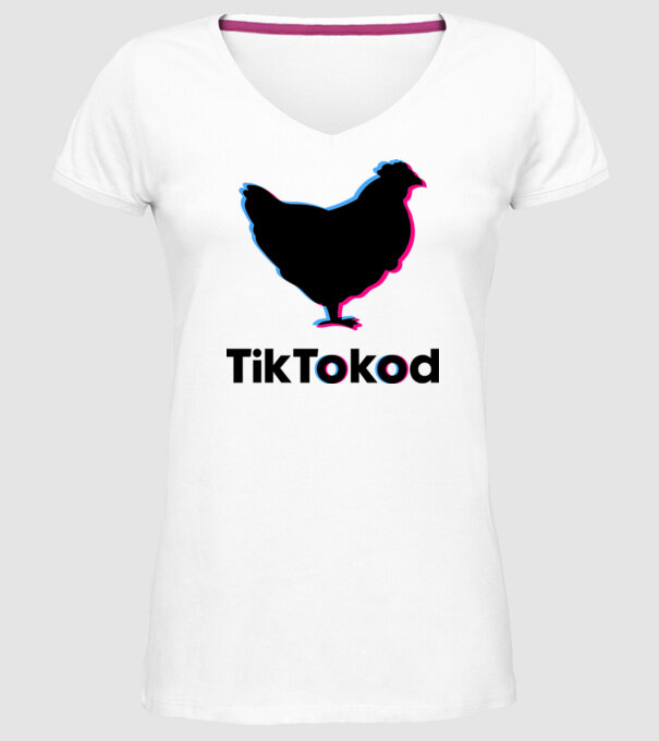 Tik Tokod világos minta fehér pólón