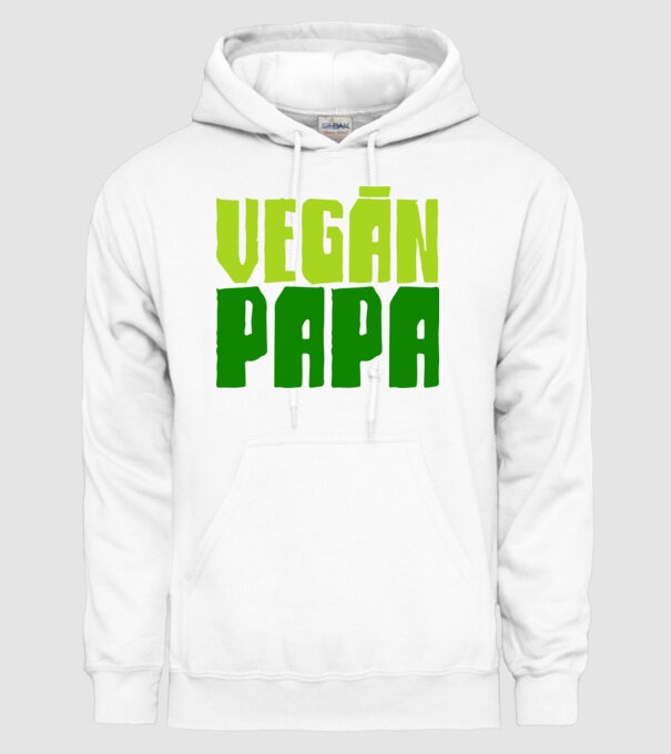 Vegán család PAPA minta fehér pólón