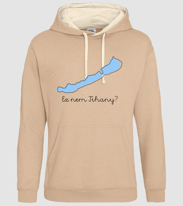 Lölö ez nem Tihany színes minta homokszín pólón