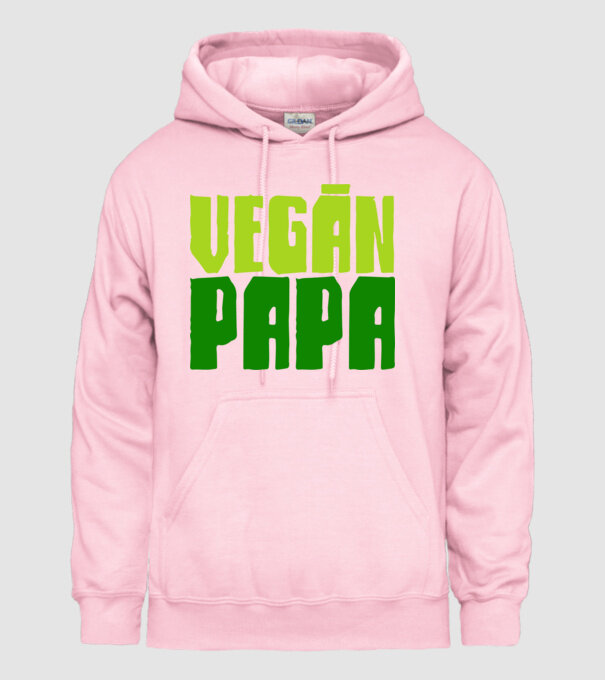 Vegán család PAPA minta világos rózsaszín pólón