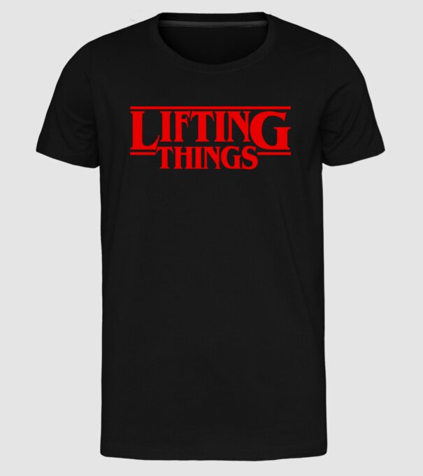 Lifting Things minta fekete pólón