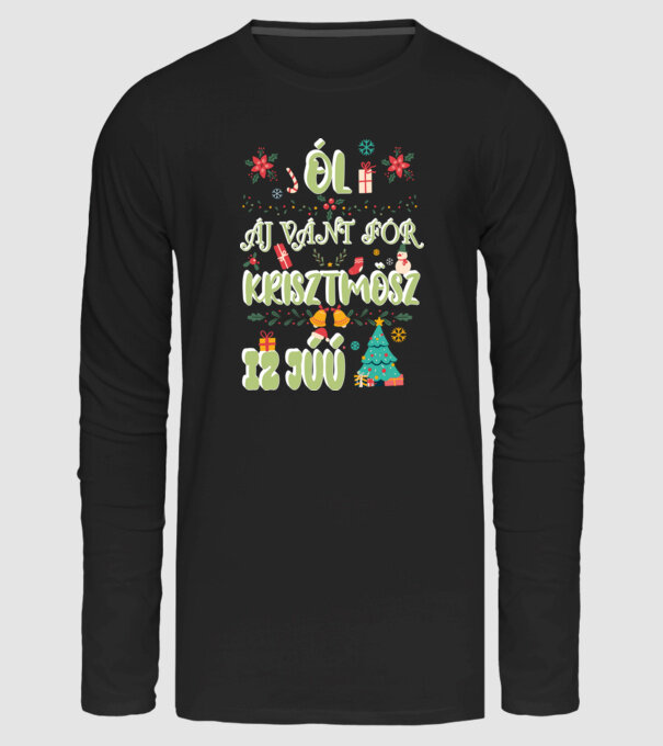 All I want for christmas is you fehér minta fekete pólón