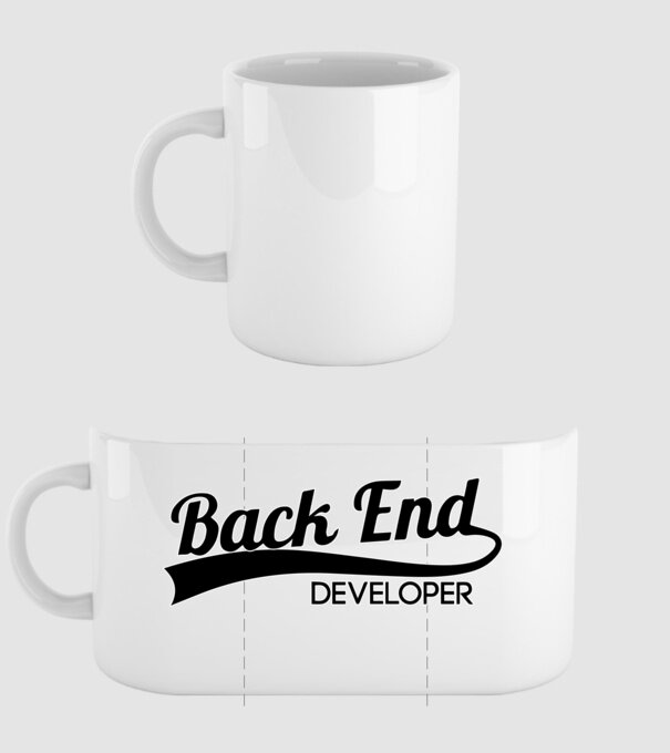 Back end developer minta fehér pólón
