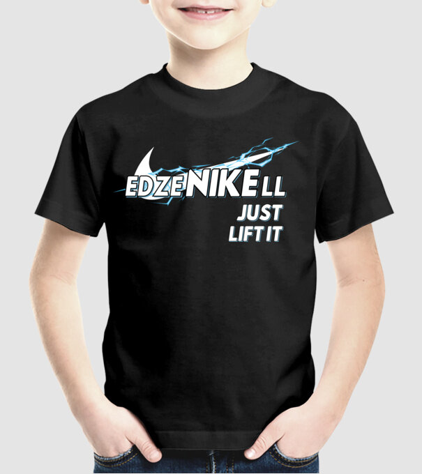 edzeNIKEll fehér minta fekete pólón