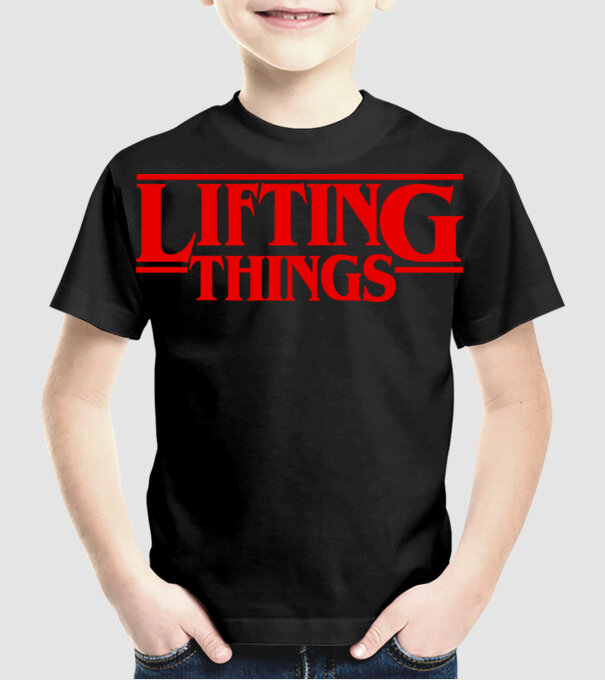 Lifting Things minta fekete pólón