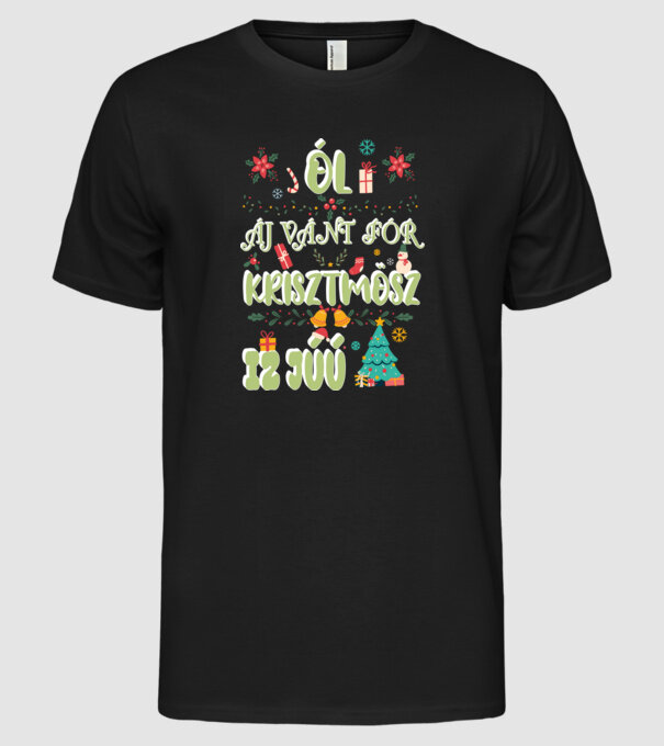 All I want for christmas is you fehér minta fekete pólón