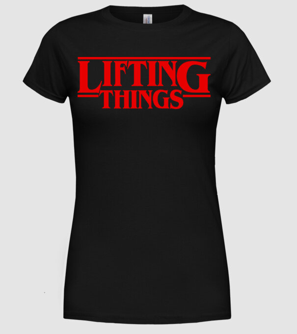 Lifting Things minta fekete pólón