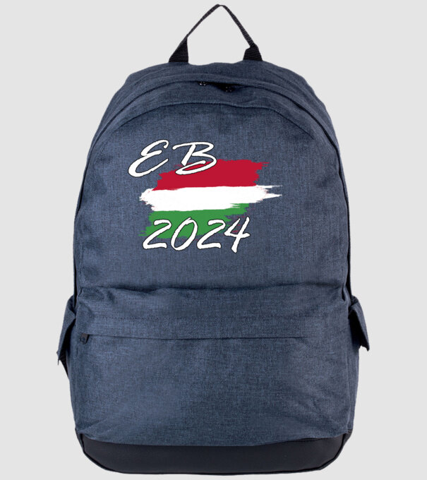 Eb 2024 fehér minta farmerkék pólón