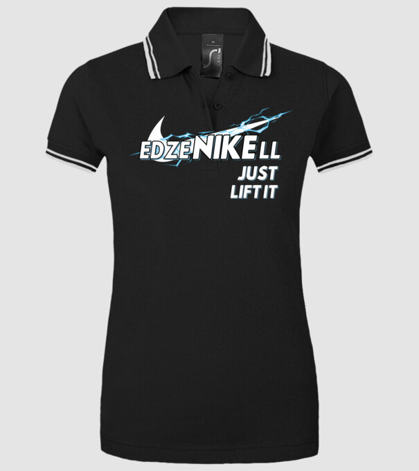 edzeNIKEll fehér minta fekete pólón