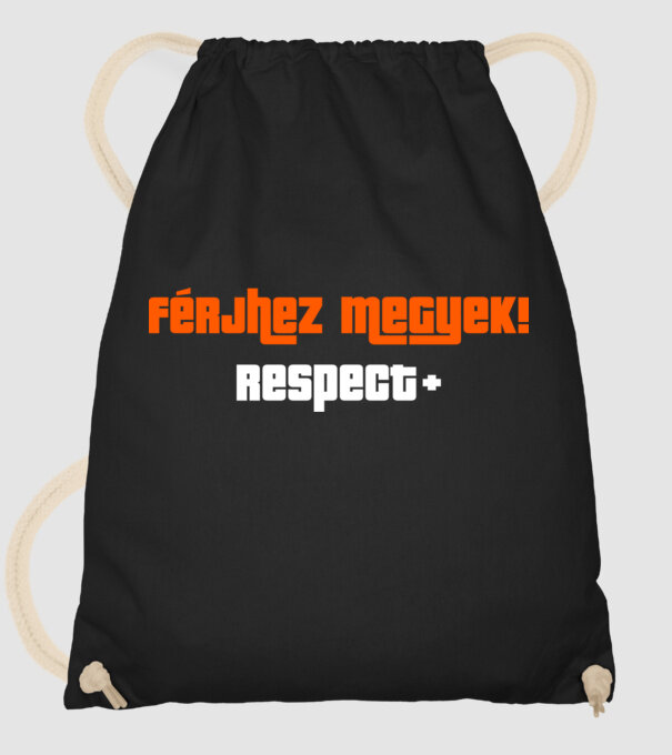 Férjhez megyek respect minta fekete pólón