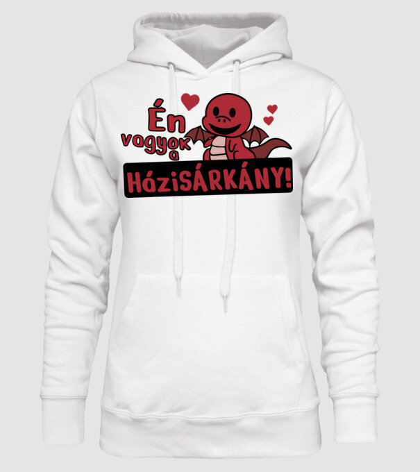 Én vagyok a házisárkány (páros) minta fehér pólón
