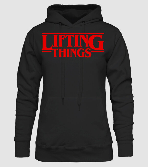 Lifting Things minta fekete pólón