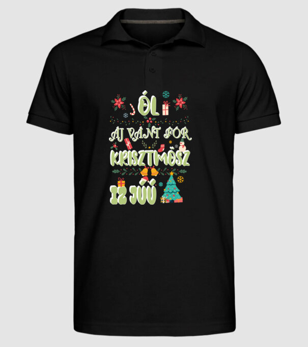 All I want for christmas is you fehér minta fekete pólón