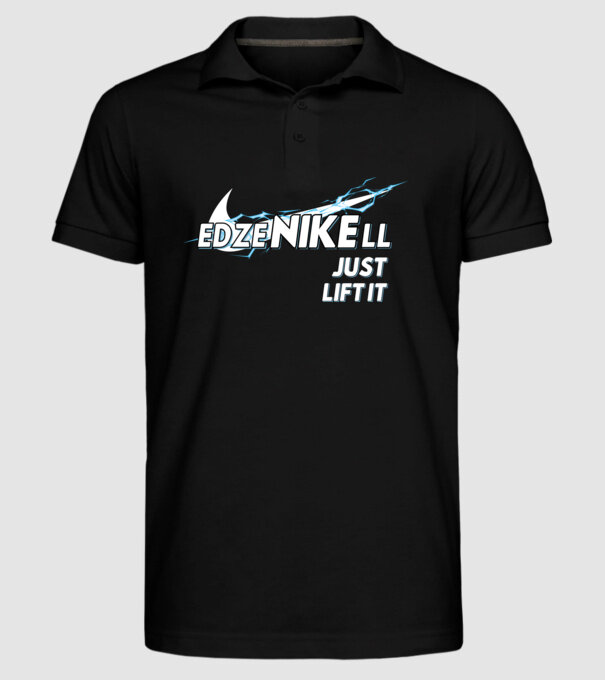 edzeNIKEll fehér minta fekete pólón