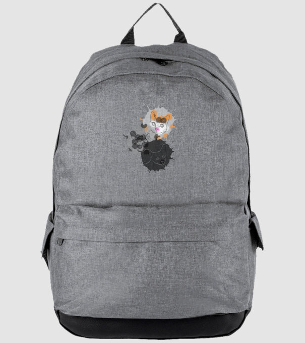 Line art cats minta szürke pólón