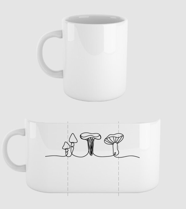 Mushroom minta fehér pólón