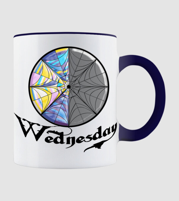 Wednesday minta sötétkék pólón