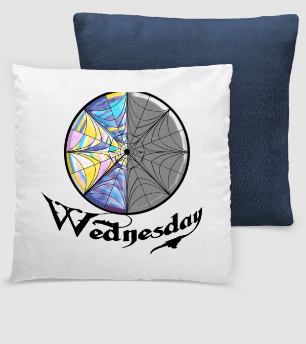 Wednesday minta sötétkék pólón