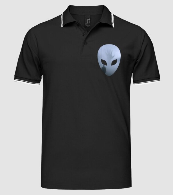 Köztünk élnek fej - UFO - űrlény fej minta fekete pólón