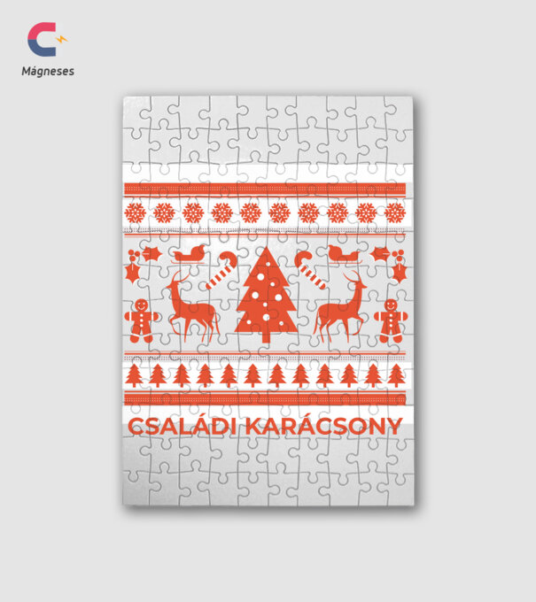 Családi Karácsony - klasszikus minta minta fehér pólón