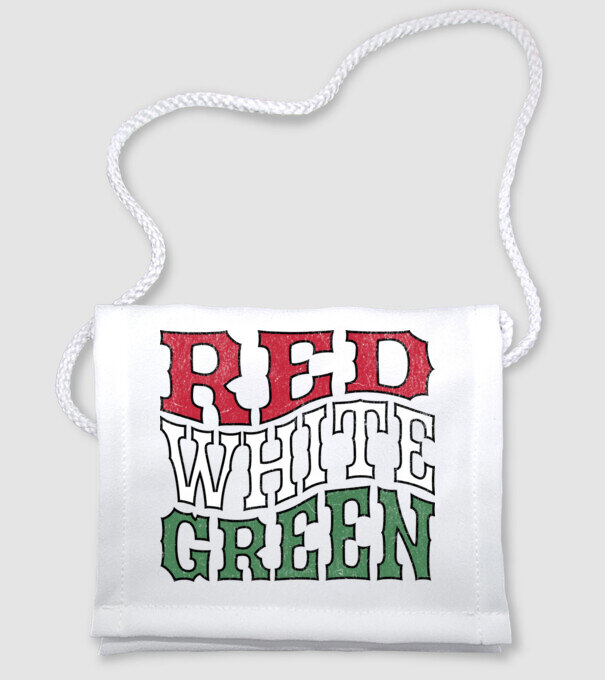Red White Green - Piros Fehér Zöld minta fehér pólón