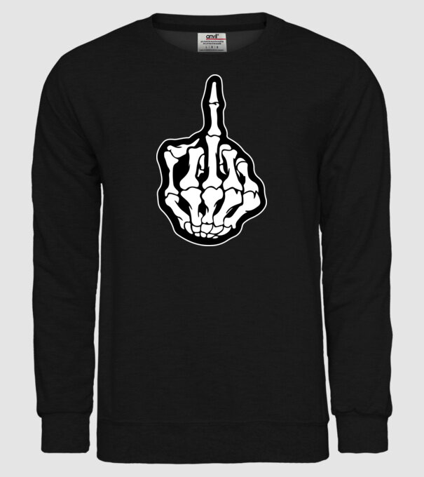 Halál MiddleFinger minta fekete pólón