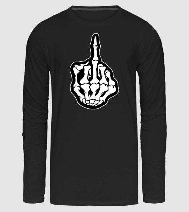 Halál MiddleFinger minta fekete pólón
