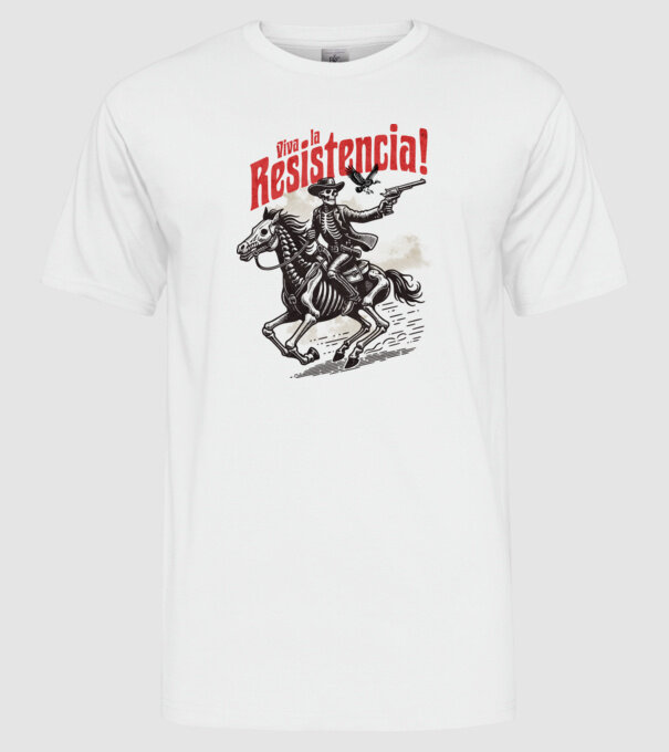 Viva La Resistencia! minta fehér pólón