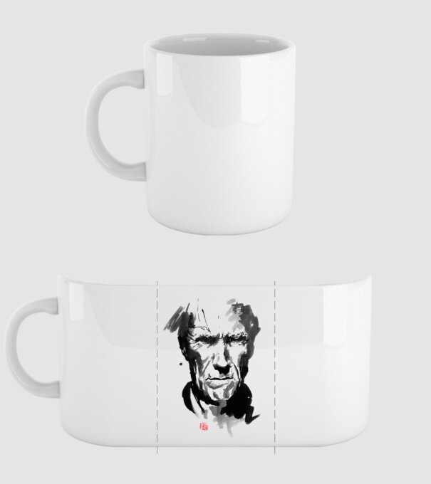 clint eastwood minta fehér pólón