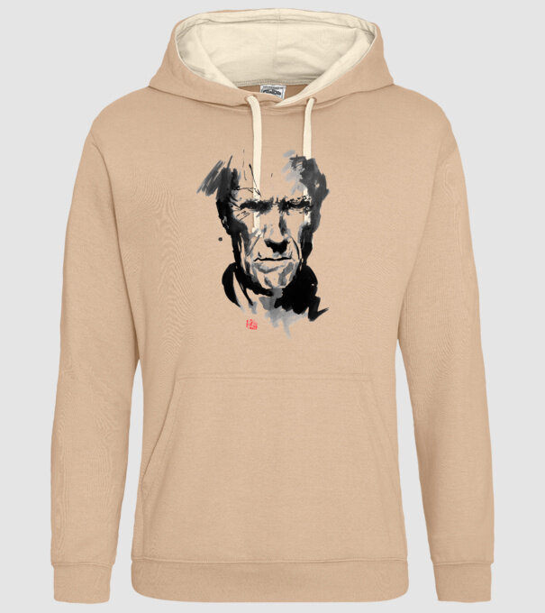 clint eastwood minta homokszín pólón
