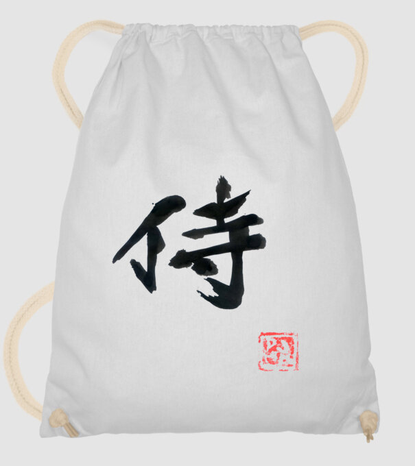 samurai kanji minta fehér pólón