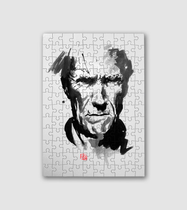 clint eastwood minta fehér pólón