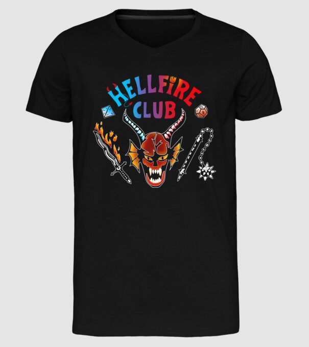 Hellfire Club- multicolor minta fekete pólón