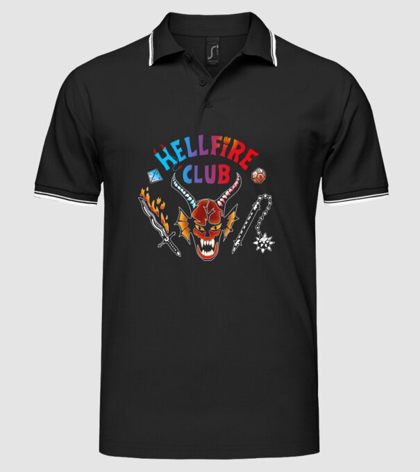 Hellfire Club- multicolor minta fekete pólón