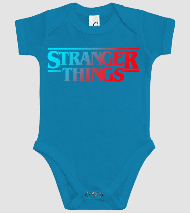 Stranger Things multicolor minta türkiz pólón