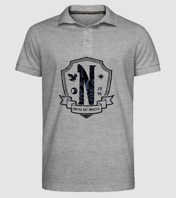 Wednesday Nevermore Academy Grey minta szürke pólón
