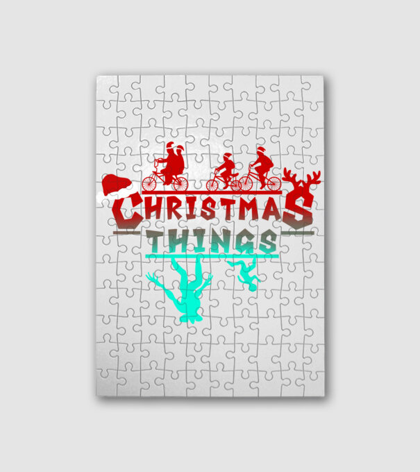 Stranger Things Karácsony minta fehér pólón