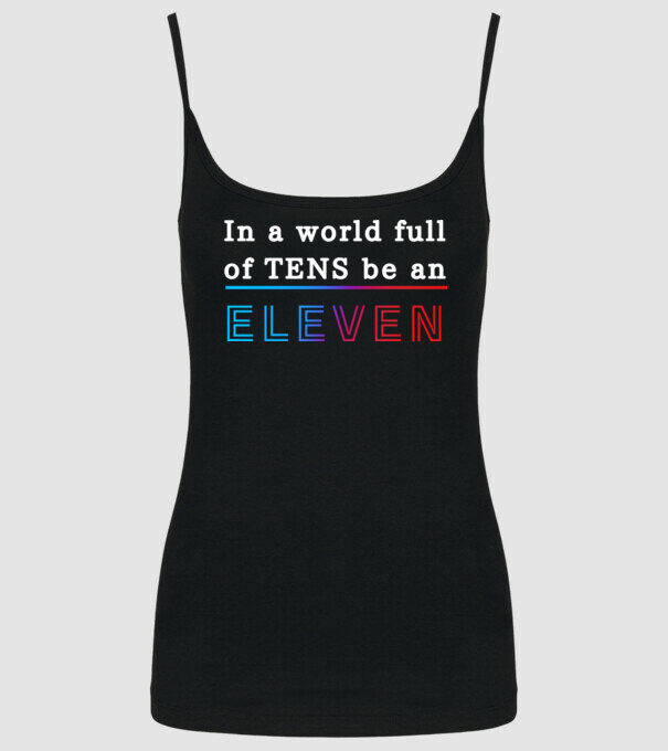 Stranger Things - In a world full of TENS be an ELEVEN 21 minta fekete pólón