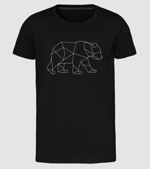 BEAR WHITE minta fekete pólón