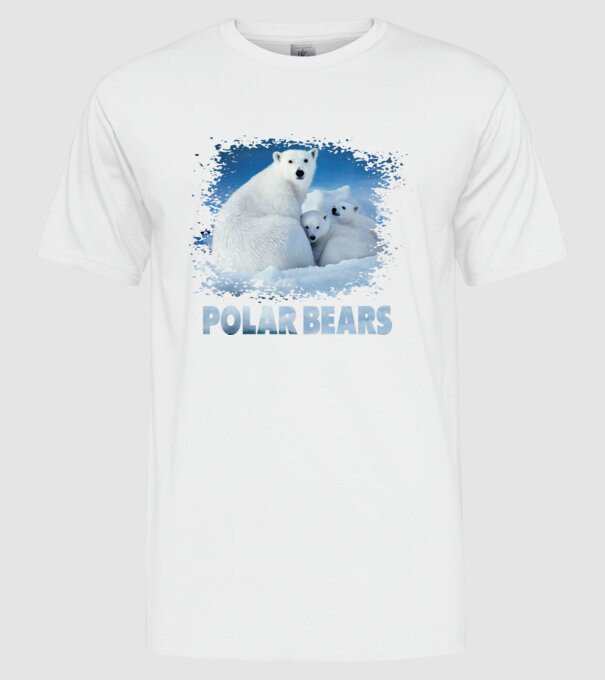 polar bear minta fehér pólón