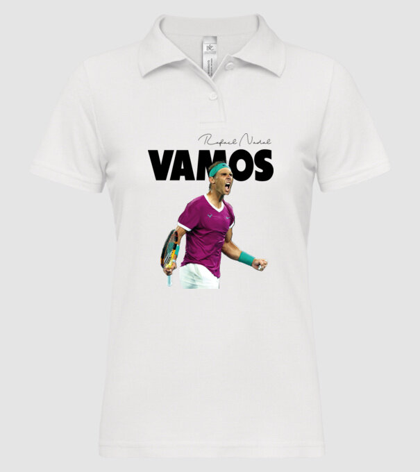 vamos Rafa minta fehér pólón