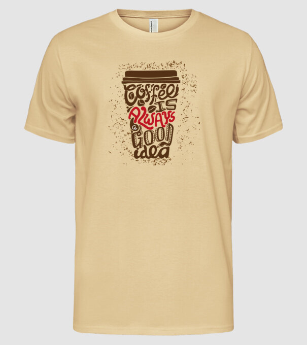 coffee minta homokszín pólón
