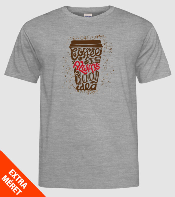 coffee minta szürke pólón