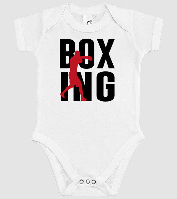 BOXING RED minta fehér pólón