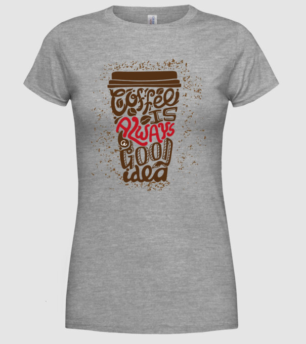 coffee minta szürke pólón