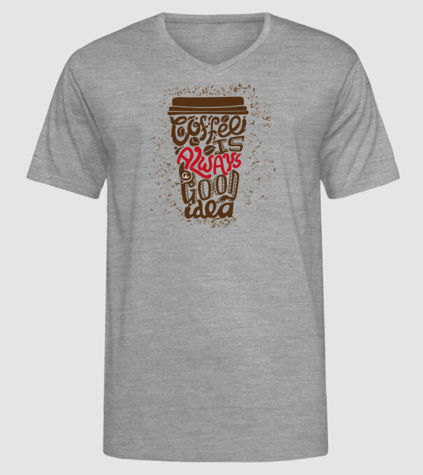 coffee minta szürke pólón