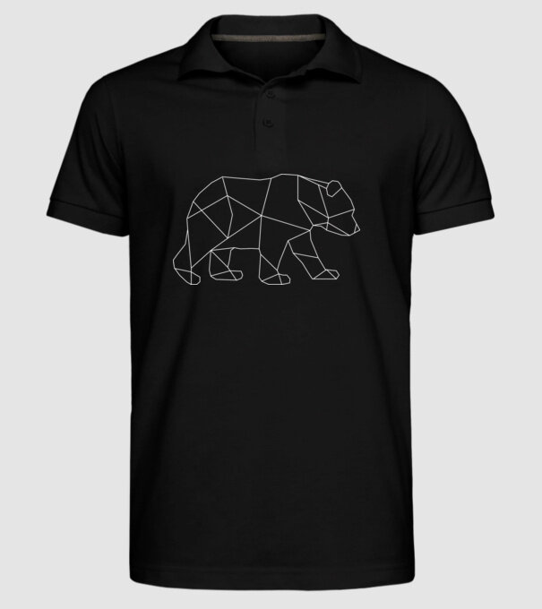 BEAR WHITE minta fekete pólón
