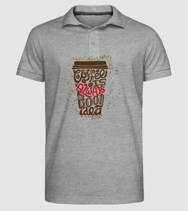 coffee minta szürke pólón
